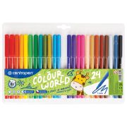 Фломастеры 24 ЦВЕТА CENTROPEN «Colour World», трехгранные, смываемые, вентилируемый колпачок, 7550/24TP, 775502484