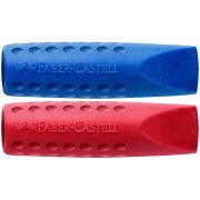 Набор ластиков-колпачков Faber-Castell «Grip 2001» 2шт., трехгранные, ассорти (красный, синий, серый), пакет