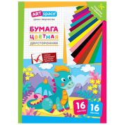 Цветная бумага газетная, А4, ArtSpace, двустор., 16л., 16цв., на скобе, «Дракон»