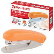 Степлер № 10 «Brauberg» Original, до 12 листов, оранжевый, 227766
