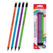 Набор карандашей чернографитных BRAUBERG «ULTRA COLOR» 4 шт., HB, с ластиком, пластиковые, 181709