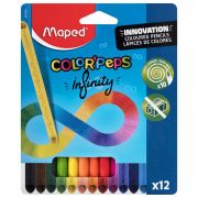 Карандаши цветные монолитные MAPED «Infinity», набор 12 цветов, трехгранные, 861600