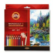 Карандаши цветные акварельные художественные KOH-I-NOOR «Mondeluz», 72 цвета, кисть, точилка, европодвес, 3714/72, 3714072001KZ