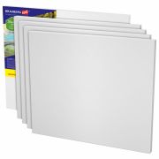 Холсты на картоне НАБОР 5 шт. (25х30 см), 280 г/м2, грунт, 100% хлопок, BRAUBERG ART CLASSIC, 192504