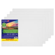 Холсты на картоне НАБОР 5 штук (25х35 см), хлопок, 280 г/м2, грунт, BRAUBERG ART CLASSIC, 192653