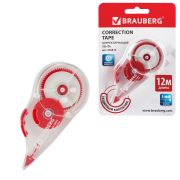 Штрих-лента «BRAUBERG» 5мм*12м, корпус прозрачный, с подкручиванием, блистер, 226814