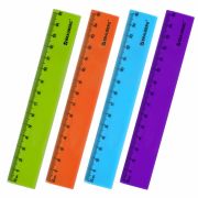 Линейка пластиковая 15 см, BRAUBERG «NEON», ассорти, пакет, 210750