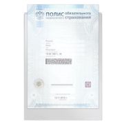 Папка-файл для медицинского полиса, 223х158 мм, без отверстий, ПВХ 120 мкм, «ДПС», 3127