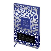 УЦЕНКА - Ежедневник недатированный, В6, 136л., кожзам, Greenwich Line «Vision. Wild style. Silver blue», тон. блок, цв. срез