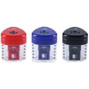 Точилка пластиковая со «шторкой» Faber-Castell «Grip Auto Mini» 1 отверстия, контейнер, красный/синий/черный