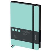Ежедневник недатированный, А5, 136л., кожзам, Berlingo «Instinct», черный/мятный, с резинкой