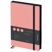 Ежедневник недатированный, В6, 136л., кожзам, Berlingo «Instinct», черный/фламинго, с резинкой