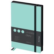 Ежедневник недатированный, В6, 136л., кожзам, Berlingo «Instinct», черный/мятный, с резинкой