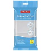 Губка-ластик OfficeClean, меламиновая, для деликатной очистки, 10*6*3см, 3шт.