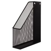 Лоток вертикальный для бумаг BRAUBERG «Germanium» (250х72х315 мм), металлический, черный, 231948