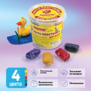 Тесто-пластилин для лепки 4цв. 240г «Пифагор» арт.104543