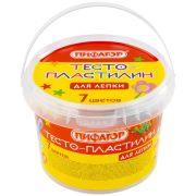 Тесто-пластилин для лепки 7цв. 420г «Пифагор» арт.104545