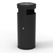 Урна уличная с пепельницей, кольцом для мешка, створка с замком, 955х455х455 мм, 70 литров, черная, «Метрополь-2», 0456