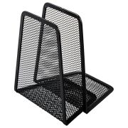 Держатель (ограничитель) подставка для книг BRAUBERG «Germanium Mesh», КОМПЛЕКТ 2 штуки, металл, 237977