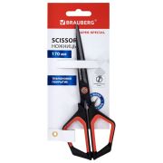 Ножницы BRAUBERG «Super special», 170 мм, черные, 3-сторонняя заточка, тефлоновое покрытие, 238848
