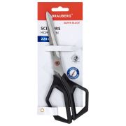 Ножницы BRAUBERG «Super black» 220 мм, черные, 3-сторонняя заточка, ручки из ABS-пластика, 238855