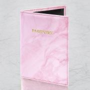 Обложка для паспорта искусственная кожа, принт «Soft Marble», пудрово-розовый, STAFF, 238870