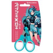 Ножницы 130 мм, мятные, с цветной печатью «Аниме», BRAUBERG ANIME, 238956