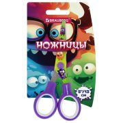 Ножницы 130 мм, сиреневые, с цветной печатью «Милые монстры», BRAUBERG CUTE MONSTERS, 238958