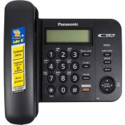Телефон PANASONIC KX-TS2358RUB, черный, память 50 номеров, АОН, спикерфон, ЖК дисплей с часами, тональный / импульсный режим