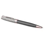 Ручка шариковая Parker «Sonnet Premium Metal&Grey PGT» черная, 1,0мм, поворот., подарочная упаковка