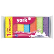 Губки для посуды York «Колор Люкс», поролон с абразивным слоем, 10*7*3см, 7шт.