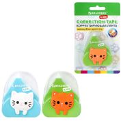 Корректирующая лента BRAUBERG KIDS «Котенок», 5 мм х 6 м, корпус ассорти, блистер, 272494