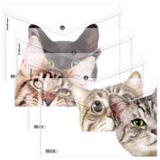Папка-конверт на кнопке пластиковая ERICH KRAUSE «Hiding Cats», A4, ассорти, 61155