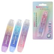 Корректирующая лента двусторонняя BRAUBERG «GRADE PASTEL», 5 мм x 10 м, корпус ассорти, блистер, 273025