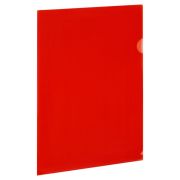 Папка-уголок прозрачная А4 BRAUBERG UNIVERSAL, красная, 0,10 мм, со штрихкодом, 273047