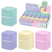 Точилка «PASTEL», с контейнером, корпус ассорти, BRAUBERG, 273255