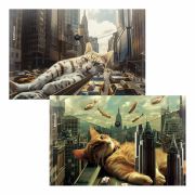 Папка-конверт с кнопкой ERICH KRAUSE «Big City Cats», A4, до 120 листов, непрозрачная, ассорти, 0,16 мм, 63511