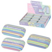 Ластик BRAUBERG «PASTEL STRIPES», 45х24х10 мм, пастельные цвета ассорти, 274014