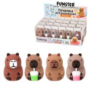 Точилка фигурная FUNSTER (ФАНСТЕР) «Капибара», 1 отверстие, ассорти, в дисплее, 274059