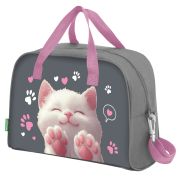 Сумка для занятий BRAUBERG KIDS с ручками, с плечевым ремнем, подкладка, 35x25x15 см, «Кот-мурлыка», 274629