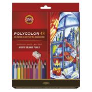 Карандаши цветные художественные Koh-I-Noor «Polycolor 3836», 48цв., заточен.+ точилка+2 ч/гр. кар. 1500, картон, европодвес (ПОД ЗАКАЗ)