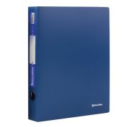 Папка 4 кольца 40 мм «Brauberg» синяя, 0,9 мм, арт. 221619