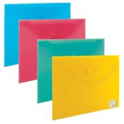 Папка-конверт с кнопкой А4 «Brauberg» My CLEAR BAG, 0,15 мм, прозрачная, 225174