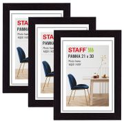 Рамка 21х30 см, небьющаяся, КОМПЛЕКТ 3 штуки, багет 30 мм, МДФ, STAFF «Style», цвет венге, 391344