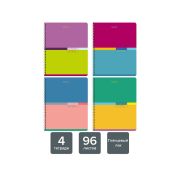 Тетради КОМПЛЕКТ 4 шт., А5, 96 л., BRAUBERG гребень, клетка, глянцевый лак, «Color», 404403