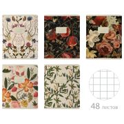 Тетрадь А5 48 л. BRUNO VISCONTI скоба, клетка, Soft Touch, фольга, «BLOOM FLOWERS» (5 видов), 7-48-1277