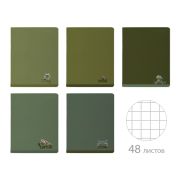 Тетрадь А5, 48 л., BRUNO VISCONTI, скоба, клетка, Soft-Touch, «VERDE.ANIMALS» (5 видов), 7-48-1373