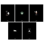 Тетрадь А5, 48 л., HATBER, скоба, клетка, глянцевая ламинация, «Coffee Story» (микс в спайке), 094576, 48Т5лВ1