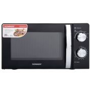 Микроволновая печь SONNEN MW2070BLCR-6MB, 20 л, 700 Вт, таймер, механическое управление, ручка, черная/хром, 454982