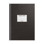 Книга учета OfficeSpace, А4, 96л., клетка, 200*290мм, бумвинил, черный, блок офсетный, наклейка